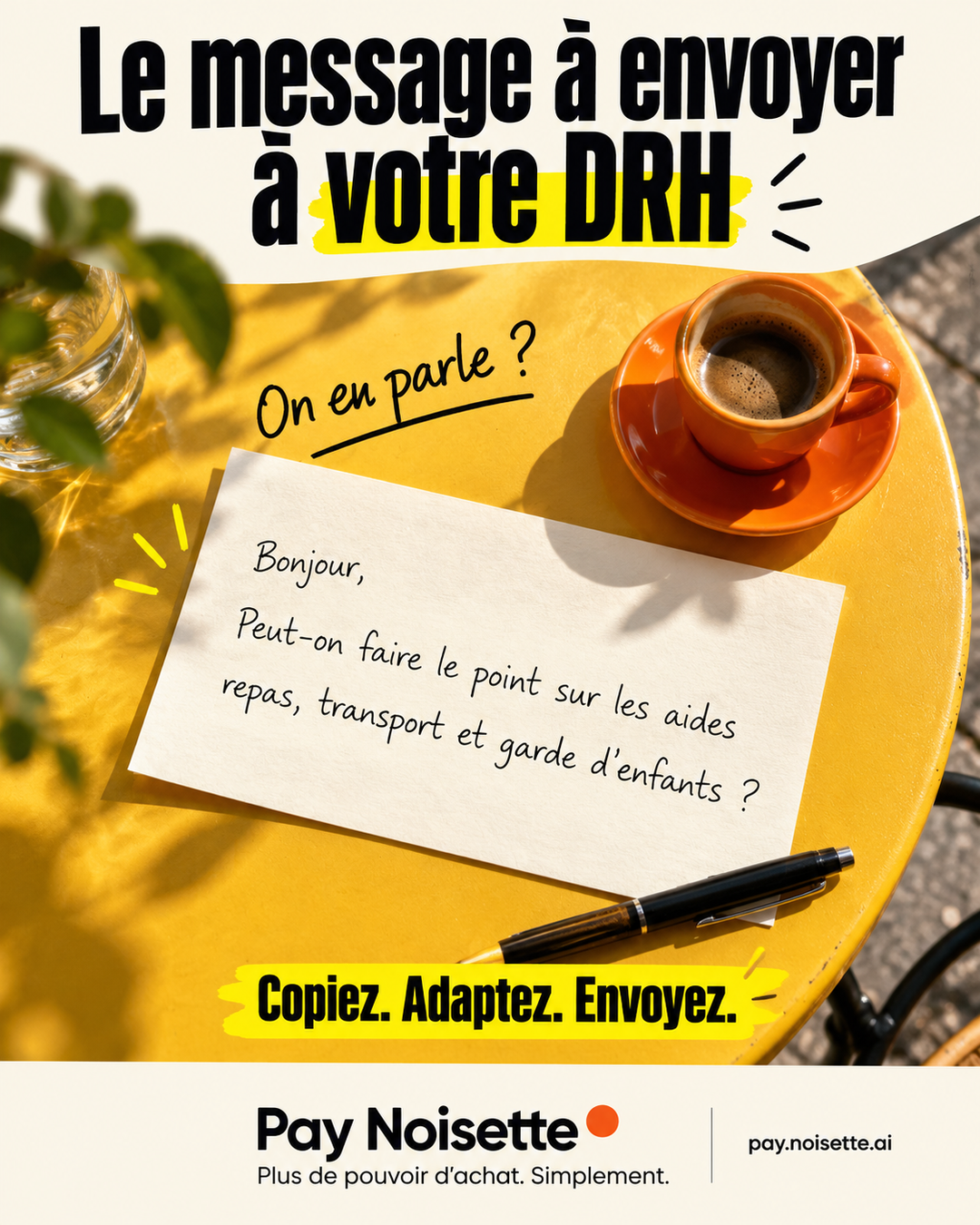 Le message à envoyer à votre DRH