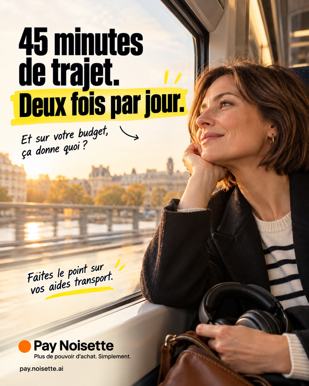 45 minutes de trajet, deux fois par jour