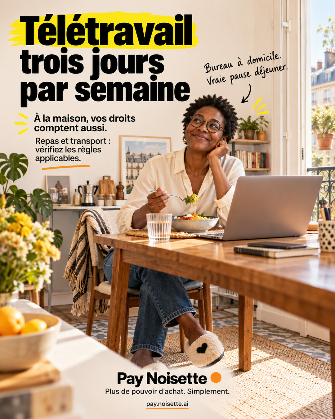 Télétravail trois jours par semaine