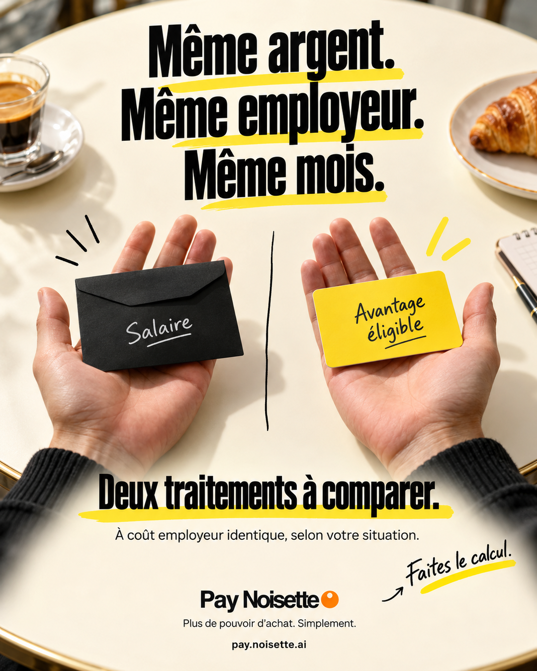 Même argent, même employeur, même mois